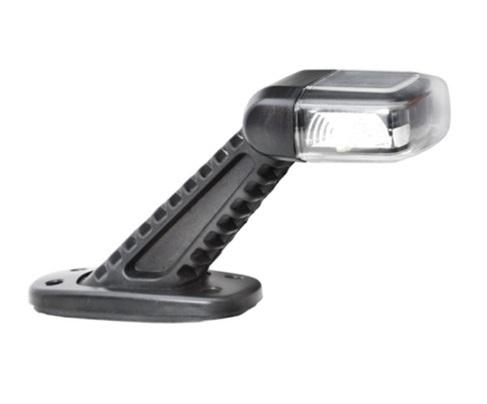 Lampa de gabarit oblică HELLA 2XS 357 006-021, LED, 30V, 12/24V, unghi de 45 de grade, sticlă transparentă, partea dreaptă